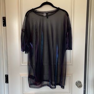 Divided - duo chrome shift mesh shirt